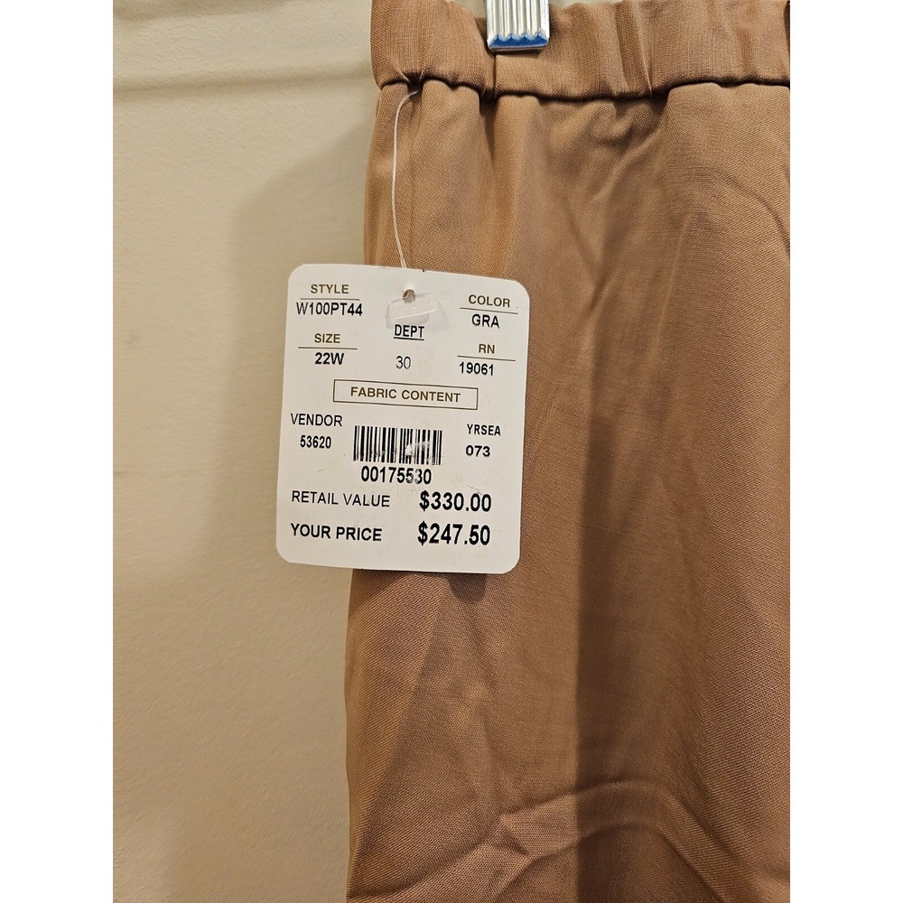 Doncaster Signature Pants Womens 22W Tan Wool Blend Straight Leg NWT W100PT44 - Picture 3 of 8